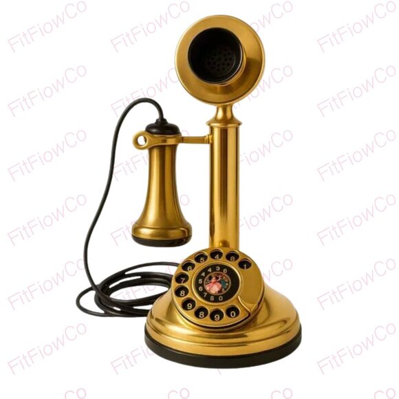 📞 Vintage Brass Candlestick Telephone – Rotary Style – Decorative Piece - Picture 1 of 6